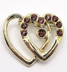 10 Heart Brooch Pins Various Materials Vintage 1980s to 1990s Colorful Whimsical