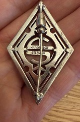 Vintage Art Deco Marsh & Son Sterling Silver Marcasite Monogram Brooch Pin AU AV