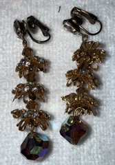 3 SETS Vintage ClipOn & Screwbk EARRINGS Great Condition Crystals Rhinestones