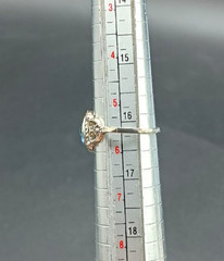 Vintage Lt Blue Faceted Crystal Gem Silver Tone Cocktail Ring Costume Size 5.5
