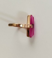 Vintage USSR Soviet Russian Star 58314k Rose Gold Pink Amethyst Ring Size 6.75