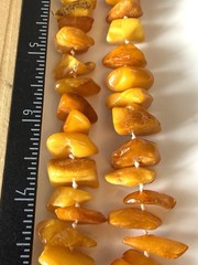 Vintage 80s Baltic Amber Necklace 10” Egg Yolk Honey Amber Nuggets Drop Pendant