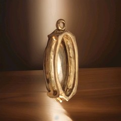 Rare Marquise shape Agate Geode Stone mounted in a 14k gold-plate bezel setting.