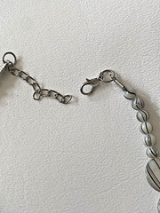 Reversible Vintage Bone Or Stone Bead Necklace – Flat Disk Beads – 18″ Lobster