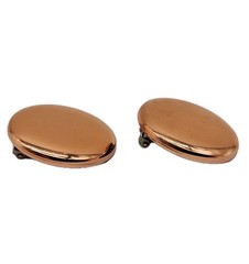 Renoir Copper Large Button Clip On Earrings Vintage Costume Jewelry Round Disc