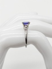 Estate $5000 Certified 1.50ct Blue Purple NO HEAT Sapphire Diamond Platinum Ring