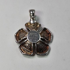 JOSEPH ESPOSITO 14KT & STERLING FLOWER PENDANT/ENHANCER 23 GRAMS LOVE BEGINS 925
