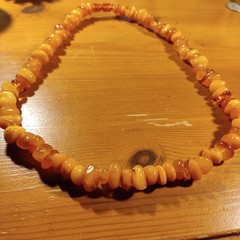 NATURAL OLD ANTIQUE BALTIC AMBER NECKLACE 55.3 gr