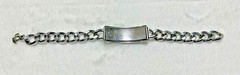 Vintage ID Bracelet, Opening for id papers, cremation ashes, hair. Silver Tone