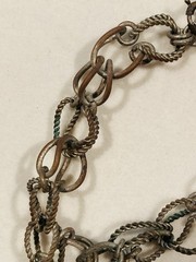 Vintage 1930s 1940s Etruscan Revival chain bracelt w charm