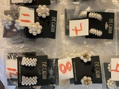 Vintage Eve Caran 1980’s/1990’s FABRICATED PEARL VINTAGE CLIP EARRINGS NWT St#03