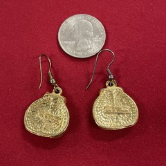 Vintage Gold Toned Cartoon Character Garfield Dangle Drop Earrings