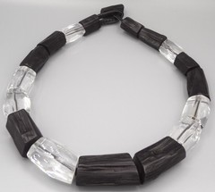 Gerda Lynggaard MONIES Chunky Black & Clear Acrylic or Resin Necklace