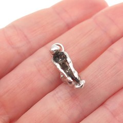 925 Sterling Silver Vintage Female Diving Oxidized 3D Mini Charm Pendant
