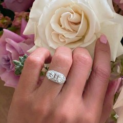 2.30ct. Platinum Vintage Filigree Engagement Ring Natural Old Euro Cut 1920’s