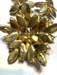 FOR REPAIR Rhinestone Jewelry Set Earrings Brooch Star Burst Estate Glam