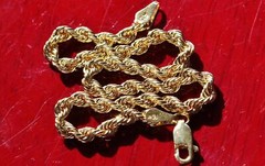 10k yellow gold bracelet 7.0″ rope chain vintage 1.6gr