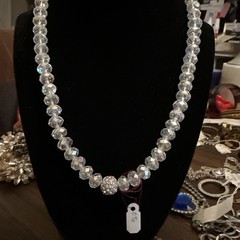 Vintage Crystal Clear Facet Cut Beads With Rhinestone/crystal Center Bead Adjust