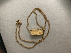 Vintage 60’s Crown Trifari Gold tone Capricorn Zodiac Pendant Necklace 15.5”
