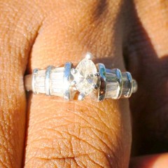 14K White Gold .69ct Marquise & Baguette Natural Diamond Ring Size 6 5g Vintage