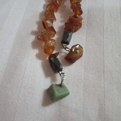 Vintage Necklace Lariet Real Turquoise Carnelian Aventurine Hematite Magnetic…
