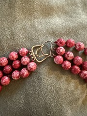 Vintage Hackmanite Necklace Earrings Multi Strand Side Pendant Hook Clasp