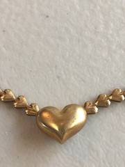 Avon Endless Heart Chain Necklace Gold Tone Vintage