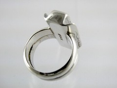 Vintage Storck Signed Artisan Sterling Silver Bar Top Ring 925 14.6g Size 5.5