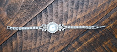 VTG Silver Tone Rhinestone Cocktail Wrist Watch Bracelet NIB