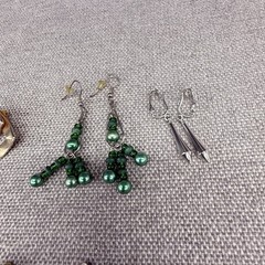 Vintage Earring Lot Clip Ons Pierced Dangle Hoops Judy Lee 15 Pair