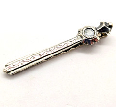 Vintage Luxury Soviet tie Clip made of ⭐875 Silver with the Star USSR hallmark#4