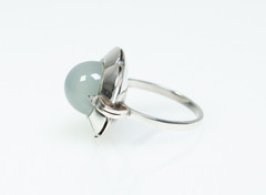 835 Silver – Antique Art Nouveau Ring – Moonstone
