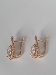 Vintage 1990-s 14 Ct Rolled Gold Zircons Earrings-Hallmarked 585 RG