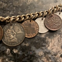 Vintage 1940s & 1950s Coin Bracelet