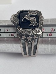 Harley Davidson BGE Sterling Silver “Ride Hard Live Free” Ring | Size 14, 22g