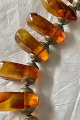 Amber Baltic Honey Cognac Necklace Choker 81.7g Rare VTG Silver Plated Read