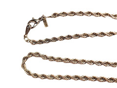 Vintage Revlon Rope Twisted Chain Necklace 18″ Silver Tone Costume 4mm Wide GUC