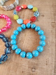 Assorted costume beaded bracelets lot of 7 stretchable jewelry fits most