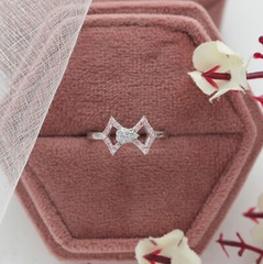 Unique Style Pink Round Cut Lab Grown Diamond Bridal Ring / 6.00 US Ring