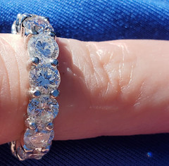 EARTH MINED DIAMOND 5 CARAT Deco Wedding BAND PLATINUM Eternity Anniversary RING