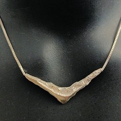 Freeform Modernist Sterling Silver Necklace Artisan Sculptural V OOAK Hadamard