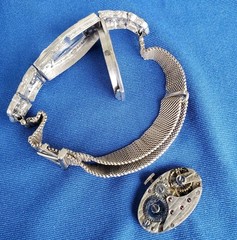 Original EARTH MINED DIAMOND ART Deco Ladies Watch Vintage Solid PLATINUM Case