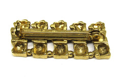 Vintage Gold Tone Golf Brooch Five Club Bags Sports Golfer Pin Gift