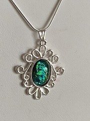 BIG Sale*Hand-CRAFTED VTG.CREATED OPAL PENDANT-No Chain Included