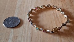 Vintage Jewelry Ross Simmons Gold Plated 925 Multi Gemstone Tennis Bracelet
