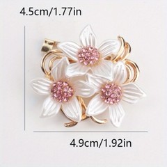 Retro Design Dripping Oil Studded Camellia Dual-purpose Silk Scarf Buckle Brooch
