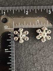 VTG Atomic Starburst Scatter Pins Mid-Century Blue Rhinestone Snowflake