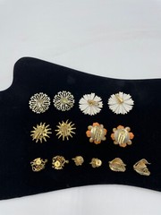 7 Pr Vintage Earrings Trifari Hong Kong Coro Giovanni Hollycraft Clip Screw Back