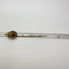 Victorian Gilt Lion Head Stick Pin Paste Garnet Eyes Rhinestone 2.5″