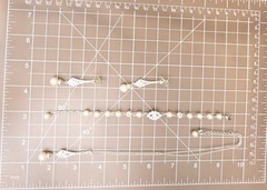 Art Deco jewelry set earrings bracelet necklace ivory faux pearls clear crystals